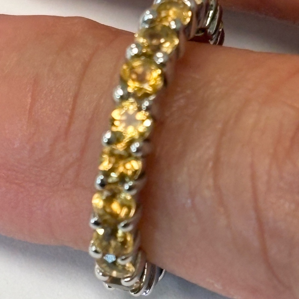 Sterling Silver Citrine Eternity Ring
